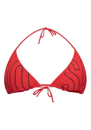 Moschino logo-detail triangle bikini top - Red