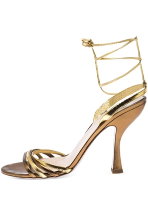 Miu Miu Pre-Owned 110mm leather sandals - Gold