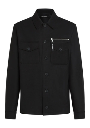 Karl Lagerfeld zip-pocket shirt jacket - Black
