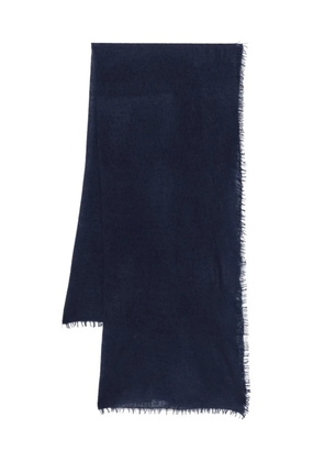 Warm-Me frayed-edge cashmere scarf - Blue