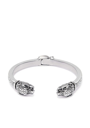 Nialaya Jewelry panther engraved bangle bracelet - Silver