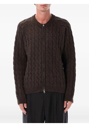 mfpen cable-knit zip cardigan - Brown