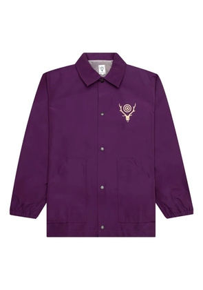 SOUTH2 WEST8 logo-print overshirt - Purple