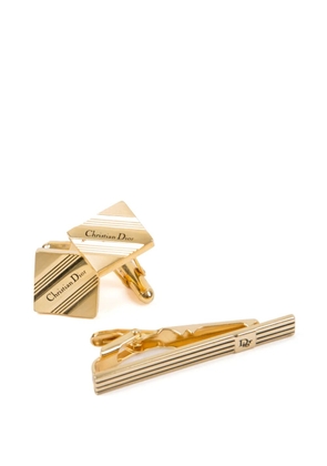 Christian Dior Pre-Owned 1980s cuffs and tie-link set - Gold