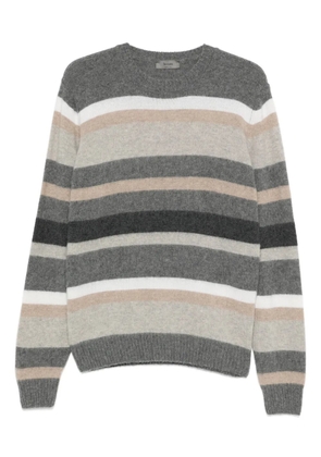 Ferrante striped round-neck sweater - Grey
