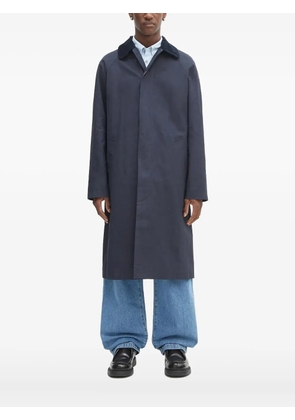 A.P.C. corduroy-collar long coat - Blue