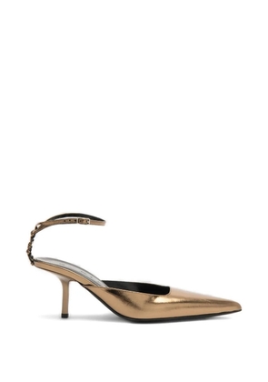 BY FAR Teese metallic pointed-toe pumps - Gold