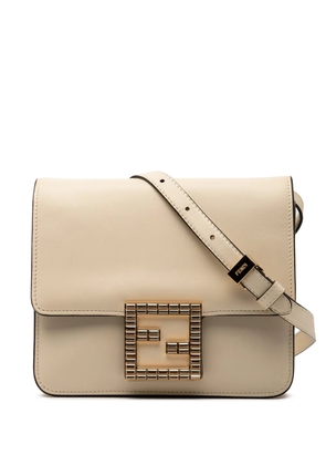 Fendi Pre-Owned 2010-2025 Leather Crystal Fab crossbody bag - Brown