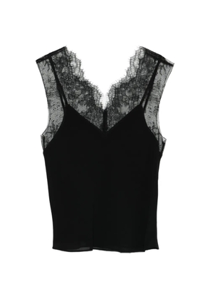 Patrizia Pepe lace-detail V-neck top - Black