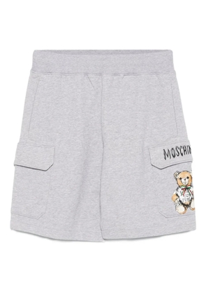 Moschino teddy-patch cargo shorts - Grey