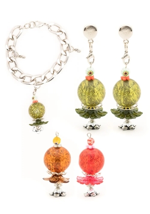 Amir Slama Bijoux interchangeable bracelet and earrings - Silver