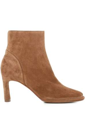 Del Carlo 75mm suede zip boots - Brown