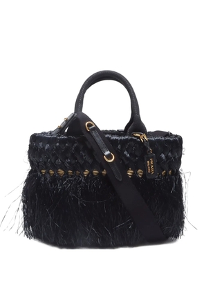 Prada Pre-Owned 2010-2020s fringed raffia tote bag - Black