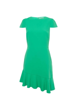 alice + olivia crepe asymmetric mini dress - Green