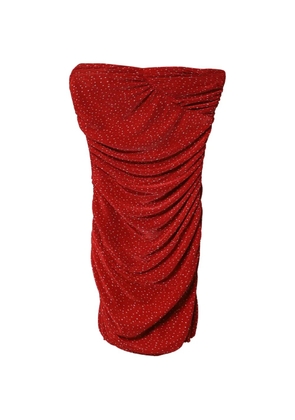 Maje polka-dot ruched mini dress - Red