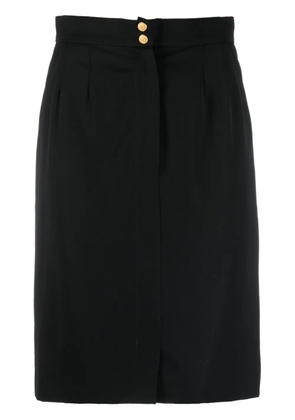CHANEL Pre-Owned 1990s high-waisted knee-length skirt - Black