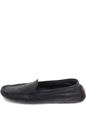 Tory Burch pre-owned perforated-logo loafers - Blue