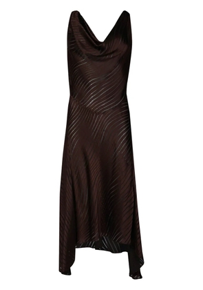 RTA wave-print cowl-neck midi dress - Brown