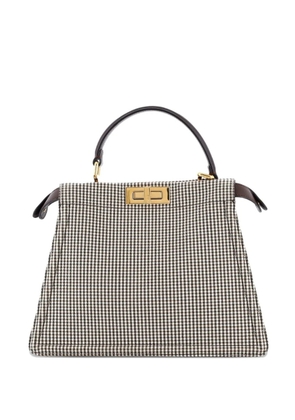 Fendi Pre-Owned Peekaboo ISeeU Bag Houndstooth Wool Medium satchel - Brown