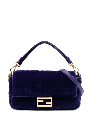 Fendi Pre-Owned 2000-2010 Zucca Embossed Velvet Baguette satchel - Purple