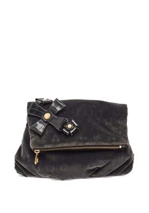 Marc Jacobs velvet bow-detail clutch bag - Grey