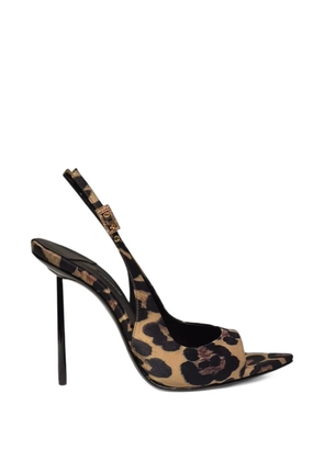 Le Silla leopard-print heeled sandals - Brown