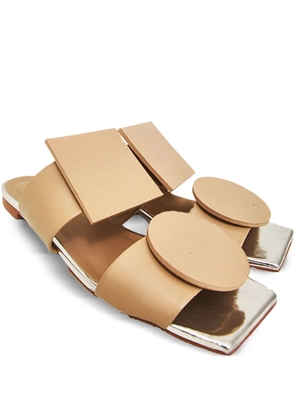 Gloria Coelho square-toe flat sandals - Brown