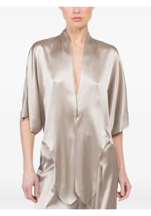 The Sei Dolman satin blouse - Neutrals