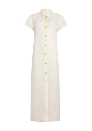 KHAITE Effy buttoned pocket dress - Neutrals