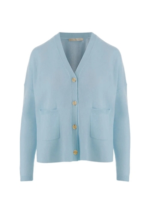 Allude V-neck patch-pocket cardigan - Blue