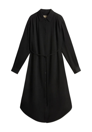 Woolrich tie-belt shirt midi dress - Black