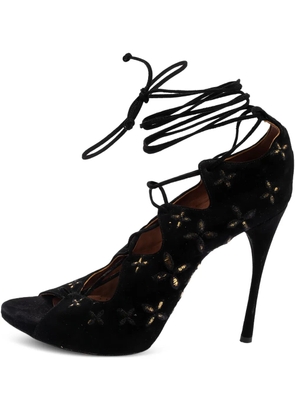 Alaïa Pre-Owned 120mm leather heeled sandals - Black