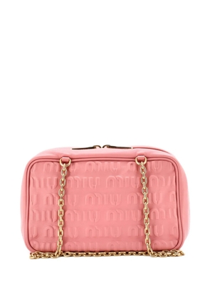 Miu Miu Pre-Owned Softy Chain Camera Bag Logo Embossed Leather Medium shoulder bag - Pink