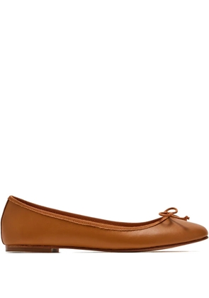 HOUSE OF BALLERINAS bow-detail leather ballet flats - Brown
