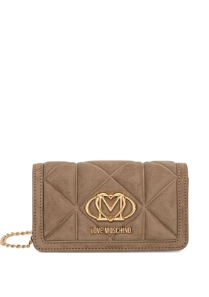 Love Moschino quilted heart-motif cross body bag - Neutrals