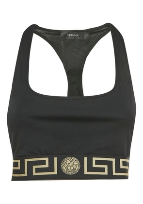 Versace Pre-Owned border jersey bralette - Black