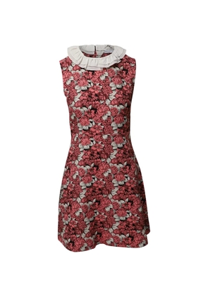 SANDRO frilled-collar floral-print mini dress - Red