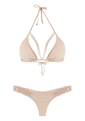Amir Slama straps triangle bikini set - Neutrals