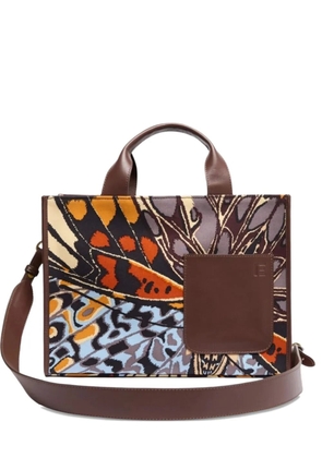 Inoui Editions Butterfly Print Pocket Satchel - Brown