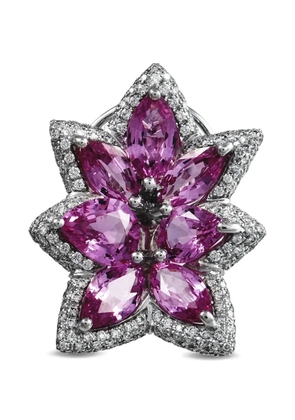 De Grisogono 18K white gold sapphire and diamond earrings - Pink