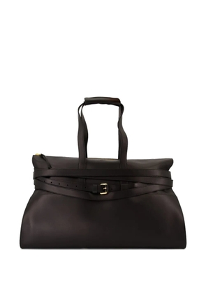 Moschino belted leather tote bag - Black