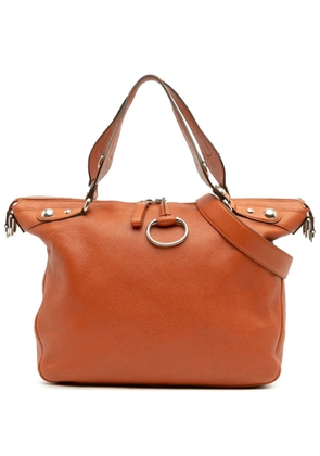 Gucci Pre-Owned 2016-2025 Large Pebbled Calfskin Icon Bit satchel - Orange