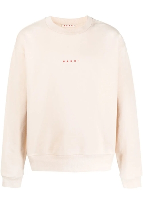 Marni logo-print crew-neck sweatshirt - Neutrals