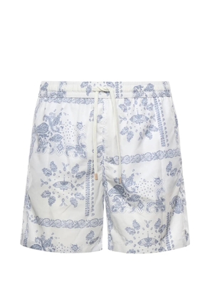Eleventy paisley-print swim shorts - White