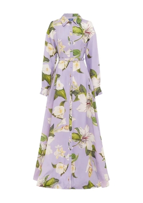 Leo Lin Josephine buttoned floral maxi dress - Purple