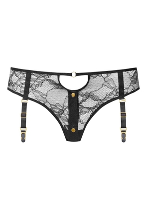 Maison Close Jeux Magnétiques lace suspender panty - Black