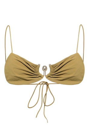 Christopher Esber ruched orbit miniscule bikini top - Brown