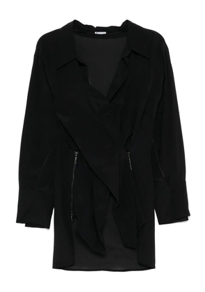 Maticevski v-neck overlap multiway zip shirt - Black