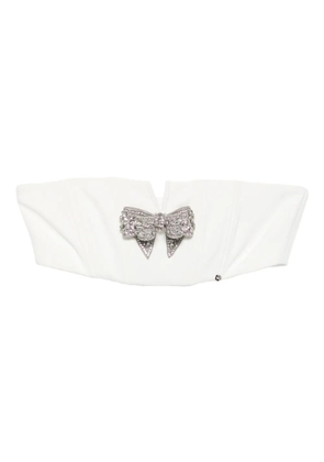 NISSA bow-embellished crop top - White