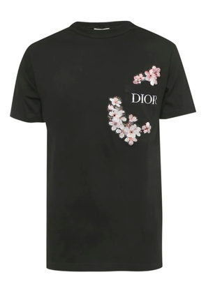 Christian Dior Pre-Owned x Hajime Sorayama embroidered-flower patch T-shirt - Black